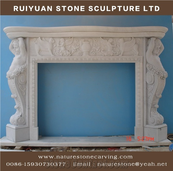 Fireplace Sculpture Mantel Handcarved Mantel