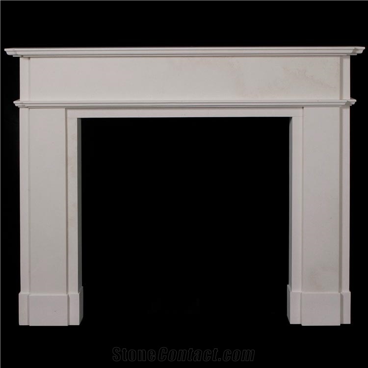 Limestone Fireplace Mantel Sculpture Mantel