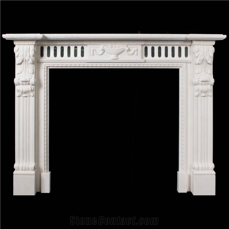 Limestone Fireplace Mantel Sculpture Mantel