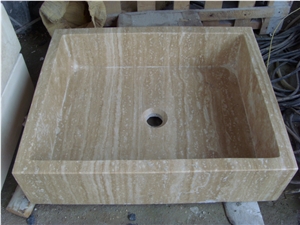 Beige Travertine Sinks, Travertine Rectangle Sinks