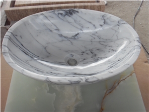 Bianco Carrara Vessel Sinks Marbe Bath Wash Basin
