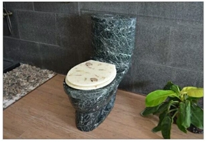 Big Green Flower Marble Toilet Polished Closestool