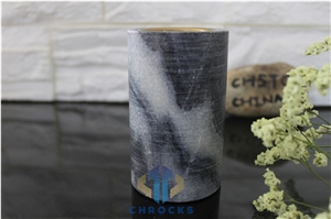 Black Cloud Marble Candle Holders and Toothbrush