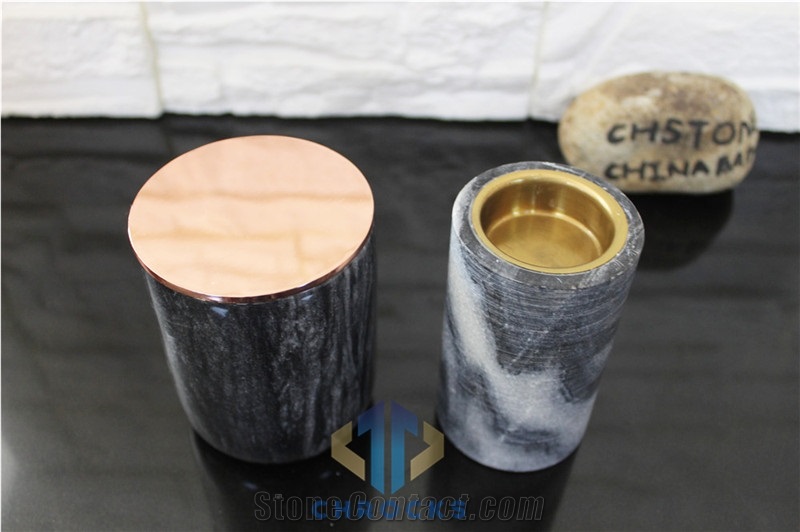 Black Marble Candle Holders,Toothbrush Holders