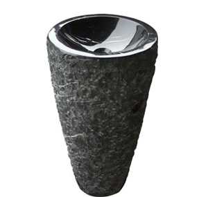 Black Marquina Marble Pedestal Sink Standing Sinks
