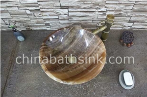 Brown Onyx Round Sinks,Onyx Wash Basins,Stone Sink
