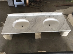 Carrara Marble Bath Vanity Standard Tops