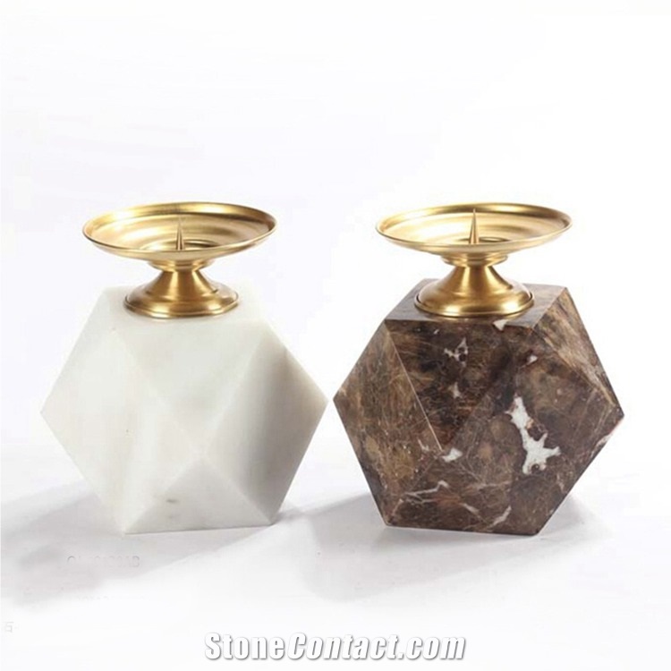 Carrara White Marble Candle Holders