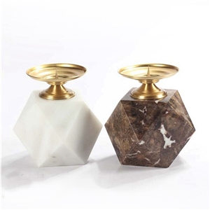 Carrara White Marble Candle Holders