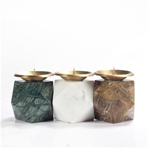 Carrara White Marble Candle Holders