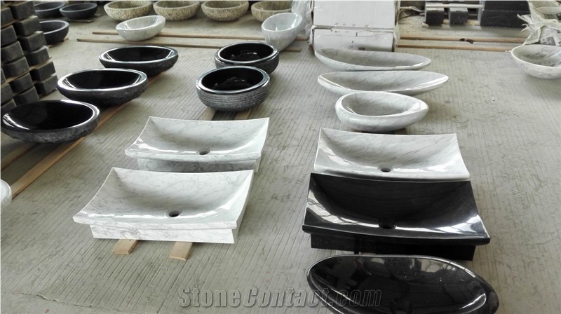 Carrara White Marble Wash Basin Rectangle Sinks
