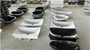 Carrara White Marble Wash Basin Rectangle Sinks