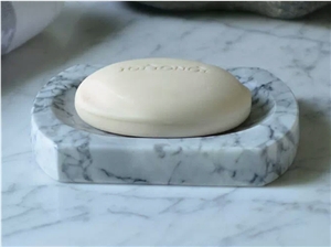 Carrara White Marle Soap Stone Soap Holders
