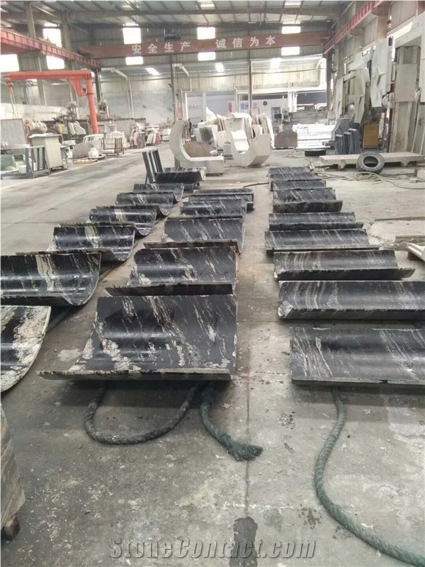 China Fantasy Granite Column Black Granite Column