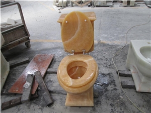 China Honey Yellow Onyx Toilet Stone Toilet