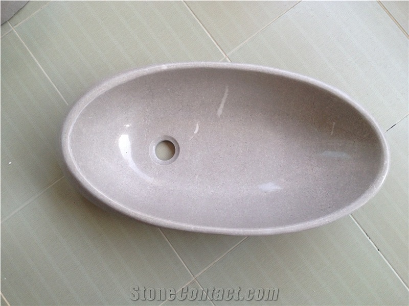 Cinderella Grey Marble Bath Vessle Oval Sinks