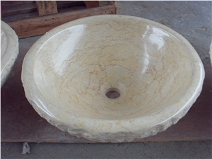 Cream Marble Sink ,Galala Marble Basin,Stone Basin