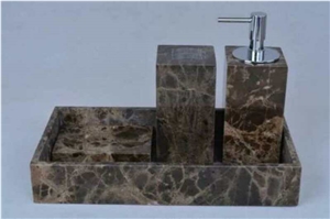 Dark Emperador Marble Bath Accessories