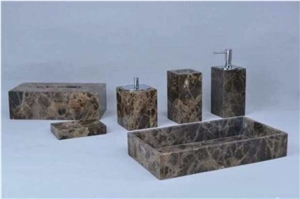 Dark Emperador Marble Bath Accessories