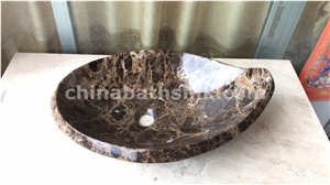 Dark Emperador Marble Sinks, Brown Marble Basins Dark Emperador Marble Sinks, Brown Marble Basins