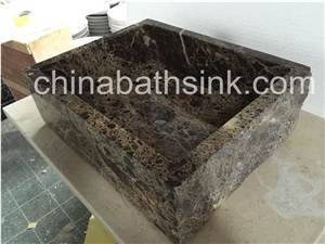 Dark Emperador Marble Sinks.Marble Basins and Sink