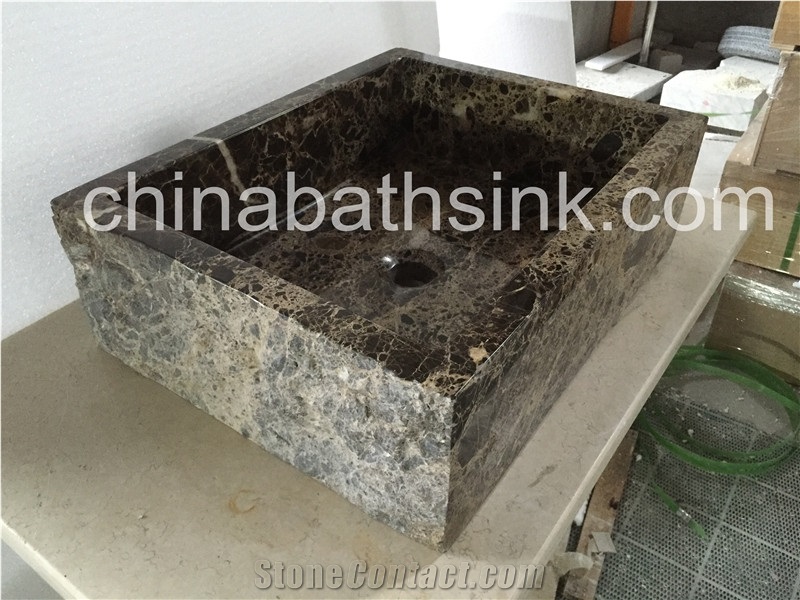 Dark Emperador Marble Sinks.Marble Basins and Sink