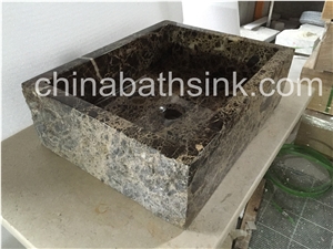 Dark Emperador Marble Sinks.Marble Basins and Sink