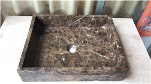 Dark Emperador Sinks, Dark Emperador Marble Basins