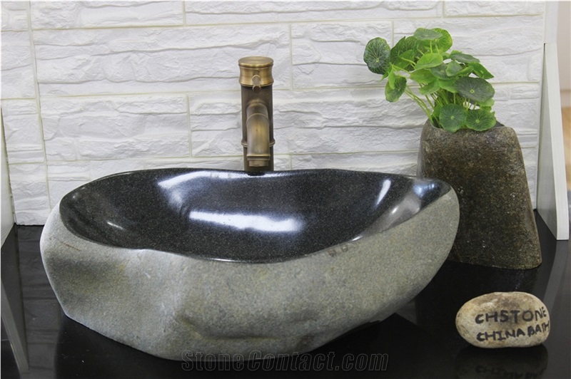 Dark Riverstone Bathroom Vessel Sinks Wash Basin