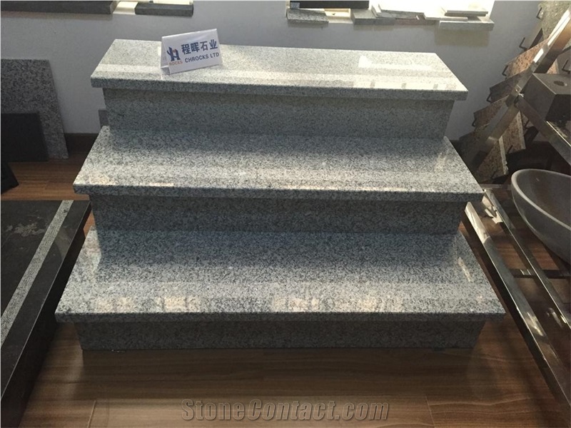 G602 Granite Step, Light Grey Granite Staircase