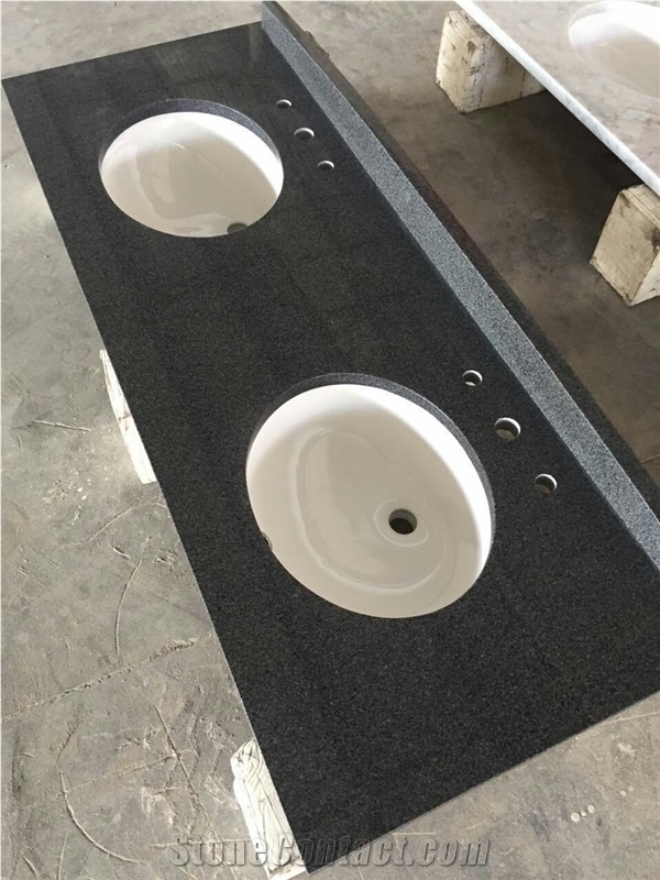 G654 Bathroom Padang Dark Granite Vanity Tops