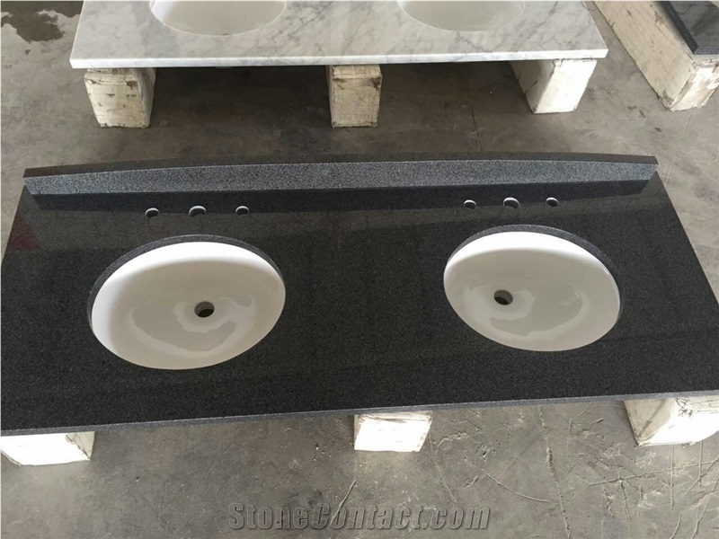 G654 Bathroom Padang Dark Granite Vanity Tops