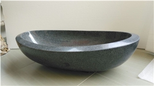G654 Padang Dark Granite Bath Sink Oval Sink
