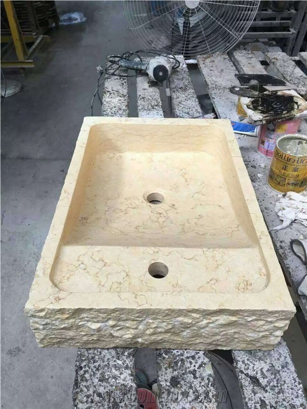 Galala Marble Bathroom Sinks Rectangle Wash Bowl