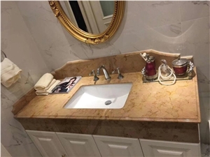Golden Flower Countertop. Yellow Marble Countertop