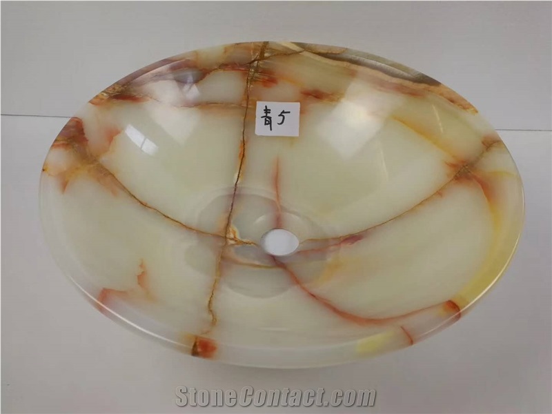 Green Onyx Round Sinks, Green Onyx Bathroom Sinks
