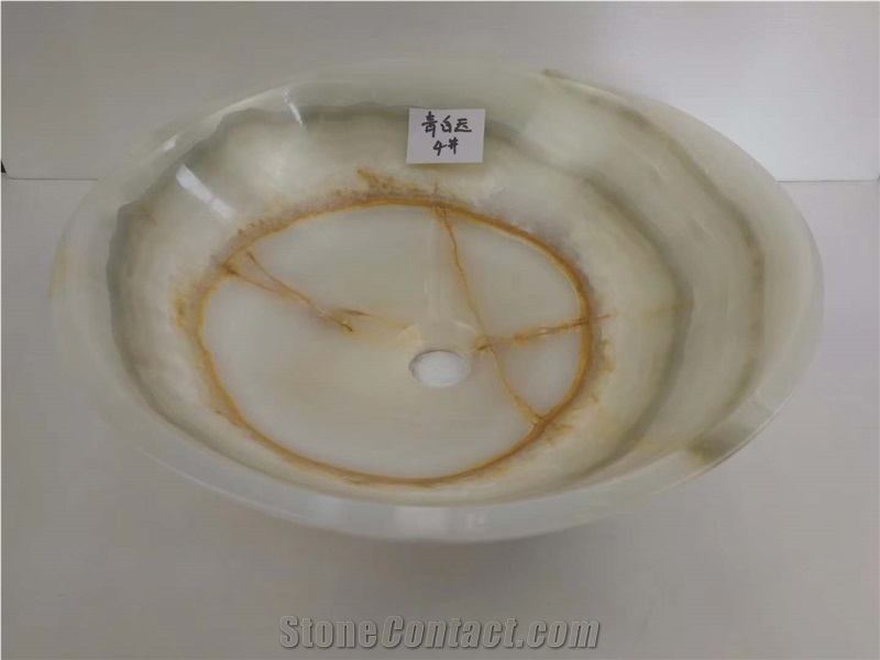 Green Onyx Round Sinks, Green Onyx Bathroom Sinks