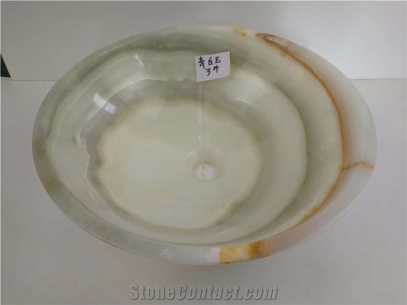 Green Onyx Round Sinks, Green Onyx Bathroom Sinks