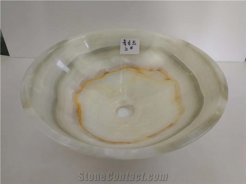 Green Onyx Round Sinks, Green Onyx Bathroom Sinks