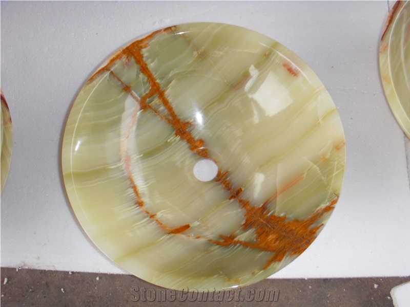 Green Onyx Round Sinks, Green Onyx Bathroom Sinks