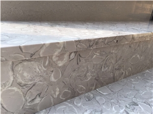 Grey Shell Marble Polished Standard Interior Steps