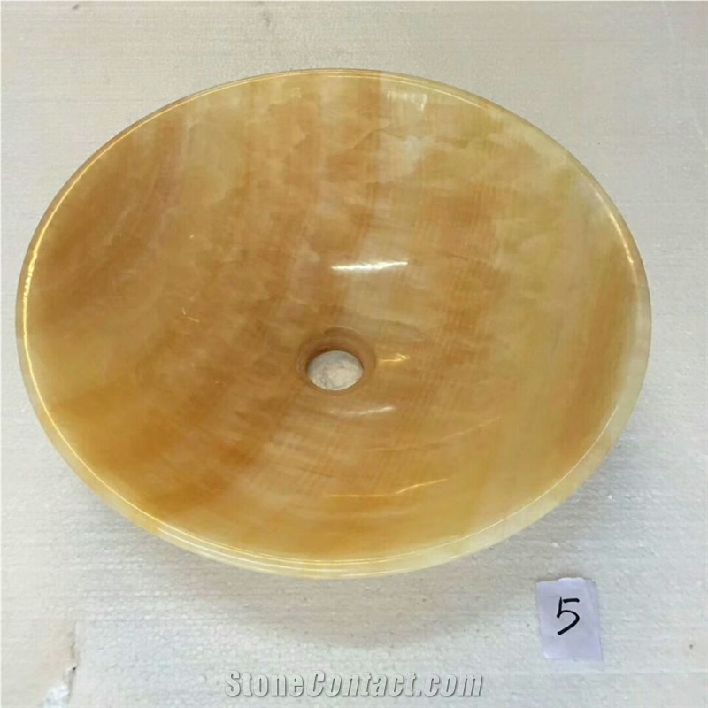 Honey Luxury Onyx Bathroom Round Wash Basin