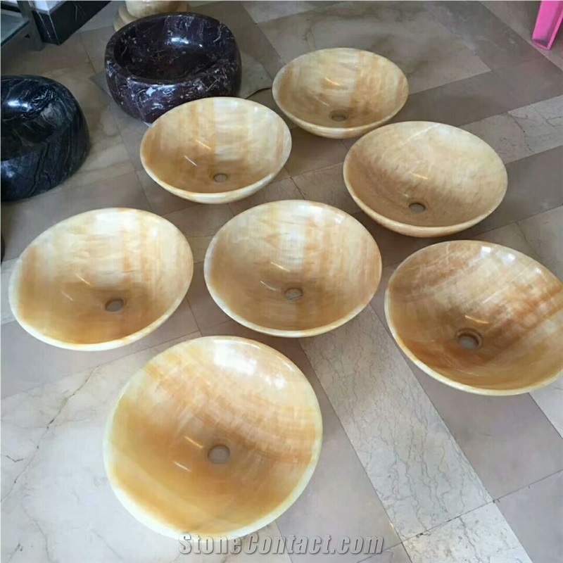 Honey Luxury Onyx Bathroom Round Wash Basin