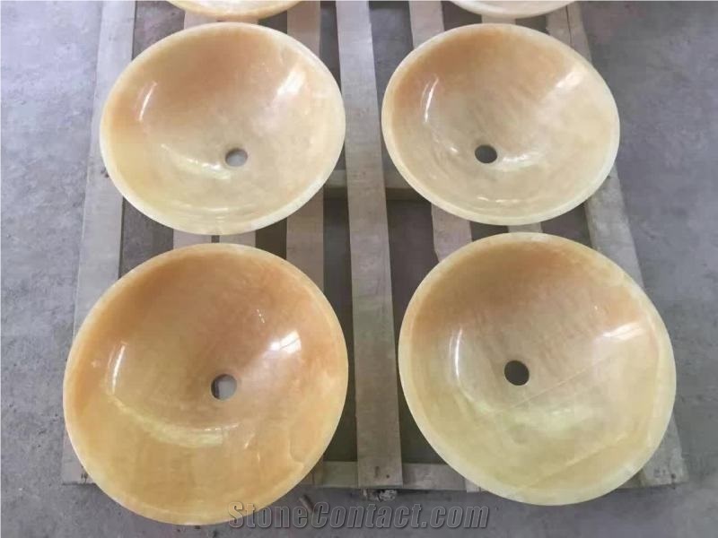Honey Luxury Onyx Bathroom Round Wash Basin