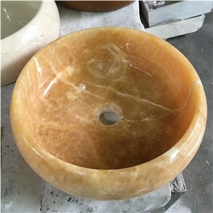 Honey Onyx Vessel Sinks, Yellow Onyx Wash Basin