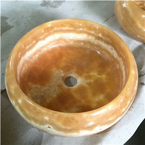Honey Onyx Vessel Sinks, Yellow Onyx Wash Basin