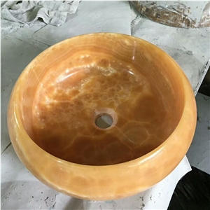 Honey Onyx Vessel Sinks, Yellow Onyx Wash Basin