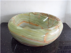 India Green Onyx Round Sinks, Luxury Onyx Basin