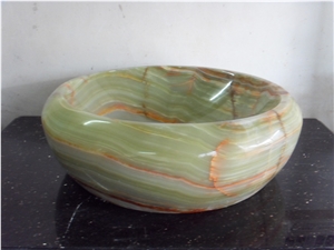 India Green Onyx Round Sinks, Luxury Onyx Basin