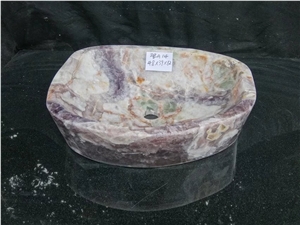 Lilac Fluorite Vessel Sink,Luxury Stone Wash Bowls